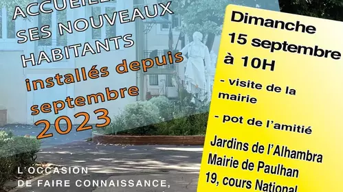 Nouveaux arrivants / 15 septembre 2024 / 10h / Jardins de la mairie